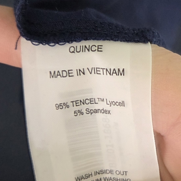 NWT Quince Tencel Jersey Midi Wrap Dress Navy Blue Size Medium New with tags! - Picture 5 of 5